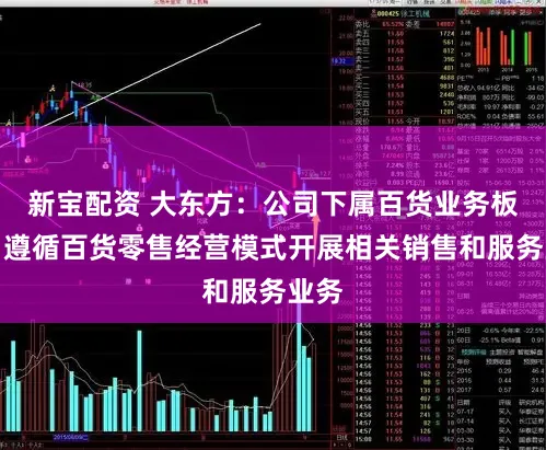新宝配资 大东方：公司下属百货业务板块，遵循百货零售经营模式开展相关销售和服务业务