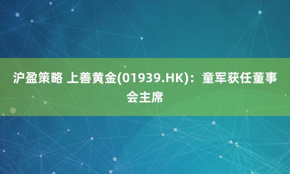 沪盈策略 上善黄金(01939.HK)：童军获任董事会主席