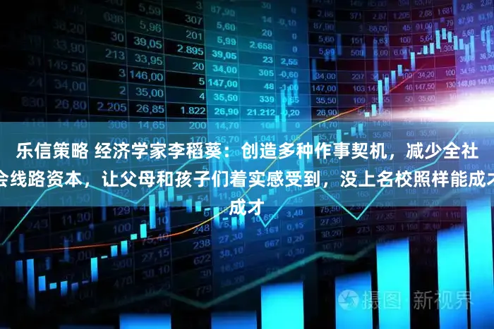 乐信策略 经济学家李稻葵：创造多种作事契机，减少全社会线路资本，让父母和孩子们着实感受到，没上名校照样能成才