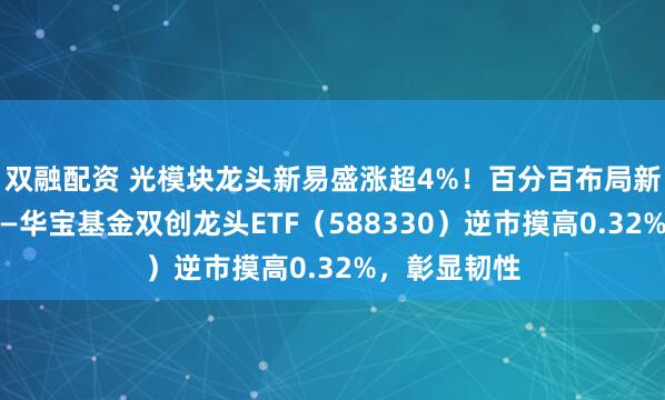 双融配资 光模块龙头新易盛涨超4%！百分百布局新质分娩力的—华宝基金双创龙头ETF（588330）逆市摸高0.32%，彰显韧性