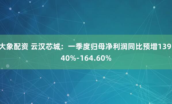 大象配资 云汉芯城:一季度归母净利润同比预增139.40%-164.60%