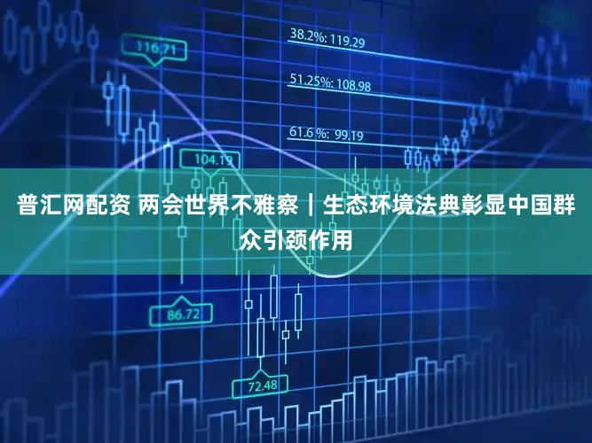 普汇网配资 两会世界不雅察|生态环境法典彰显中国群众引颈作用