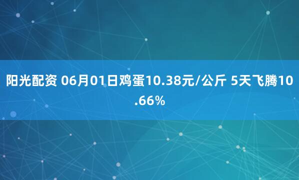 阳光配资 06月01日鸡蛋10.38元/公斤 5天飞腾10.66%