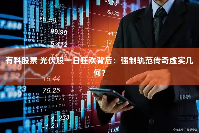 有料股票 光伏股一日狂欢背后：强制轨范传奇虚实几何？